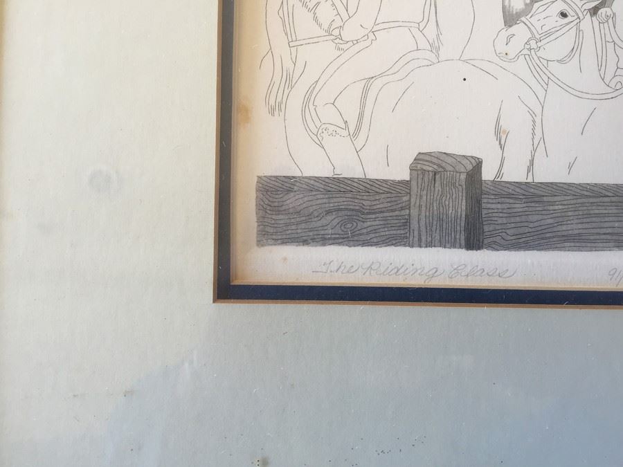 Framed Print Titled 'The Riding Class' Limited Edition 91/200 By Yvonne Davis [Photo 3]