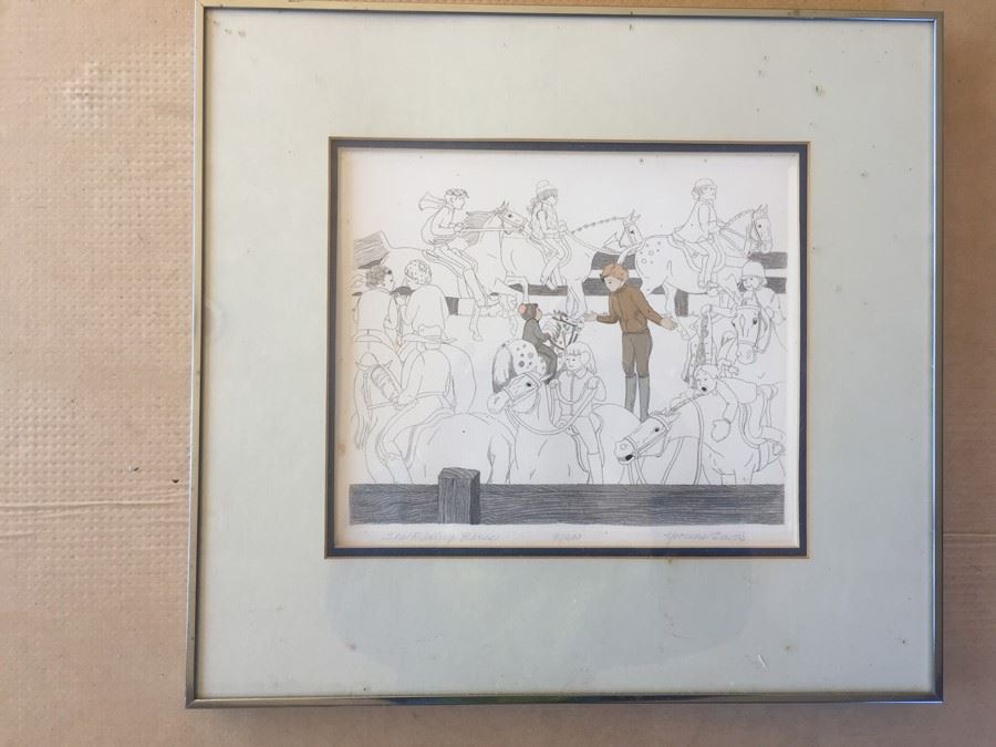 Framed Print Titled 'The Riding Class' Limited Edition 91/200 By Yvonne Davis [Photo 1]
