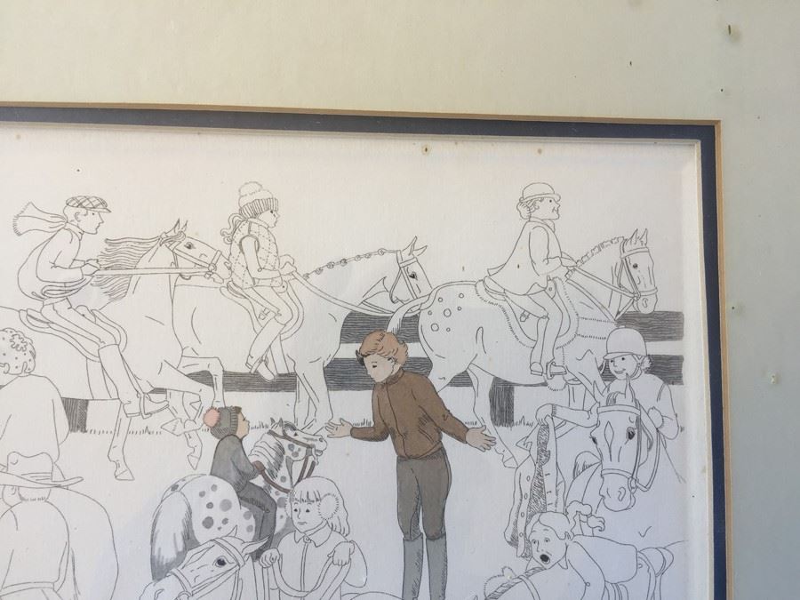 Framed Print Titled 'The Riding Class' Limited Edition 91/200 By Yvonne Davis [Photo 5]