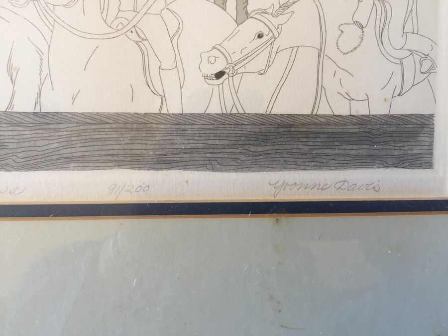 Framed Print Titled 'The Riding Class' Limited Edition 91/200 By Yvonne Davis [Photo 2]