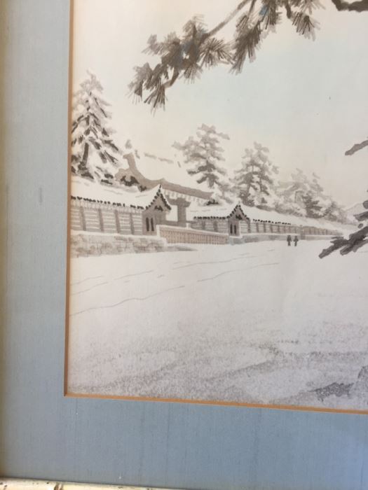 Woodblock Print - 'Former Imperial Palace In Kyoto' By Eiichi Kotozuka [Photo 3]