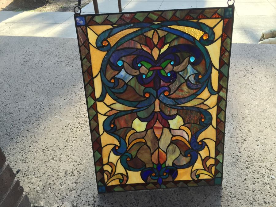 Framed Stained Glass Windows Artwork With Chain For Hanging [Photo 7]