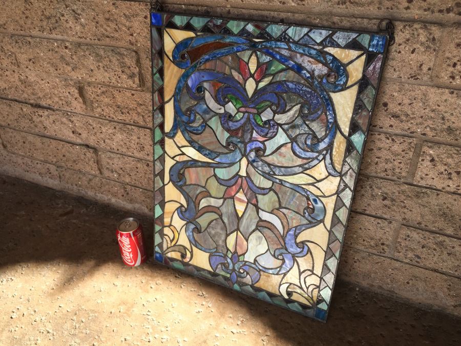 Framed Stained Glass Windows Artwork With Chain For Hanging [Photo 1]