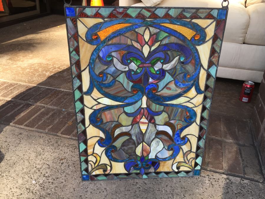 Framed Stained Glass Windows Artwork With Chain For Hanging [Photo 3]