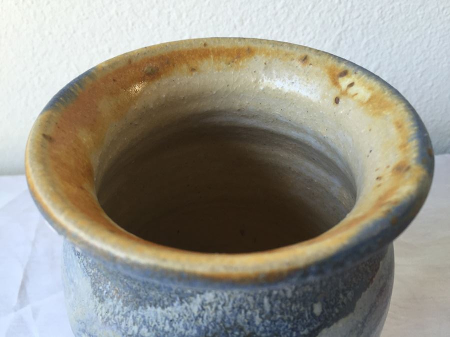 Mid-Century Blue Vase Signed 1971 [Photo 2]