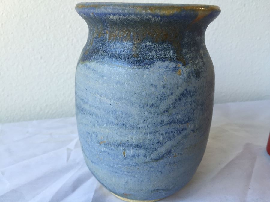 Mid-Century Blue Vase Signed 1971 [Photo 9]