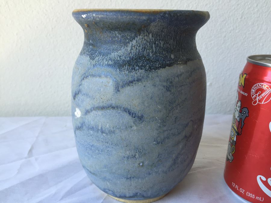 Mid-Century Blue Vase Signed 1971 [Photo 4]