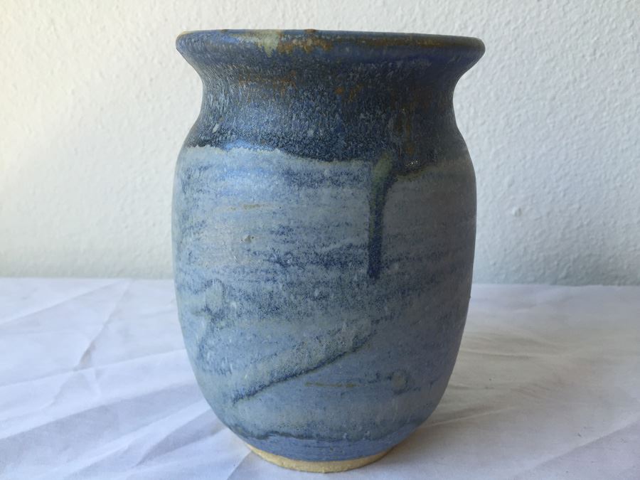 Mid-Century Blue Vase Signed 1971 [Photo 8]