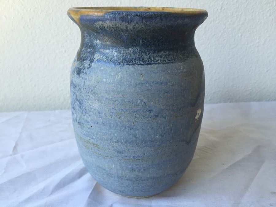 Mid-Century Blue Vase Signed 1971 [Photo 10]