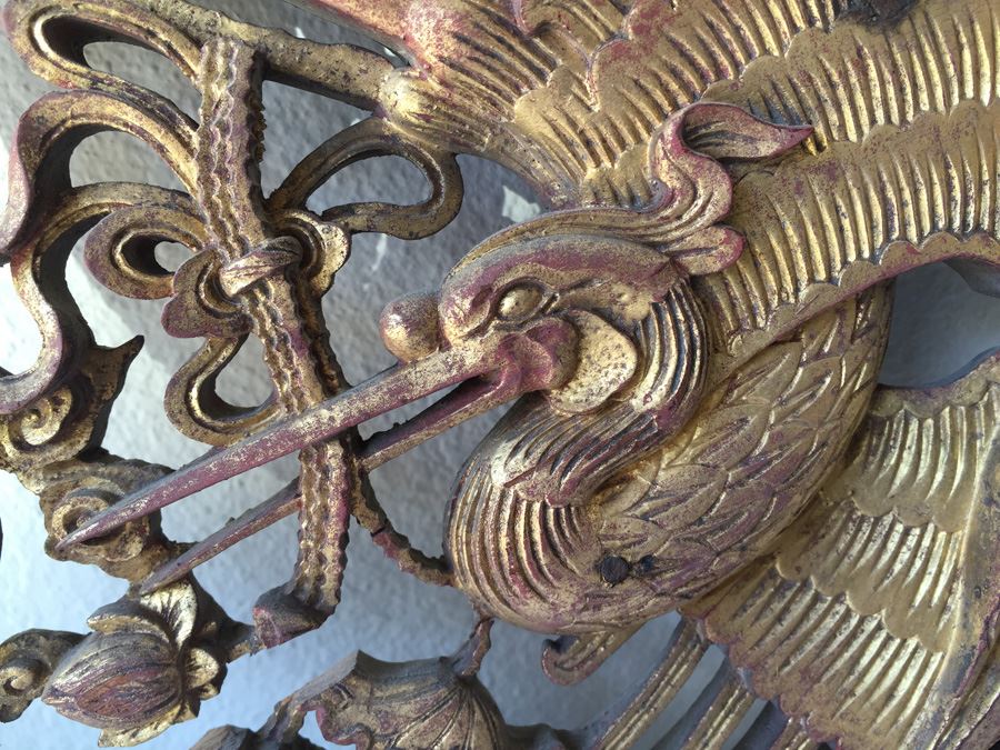 Antique Round Asian Wood Carving [Photo 3]