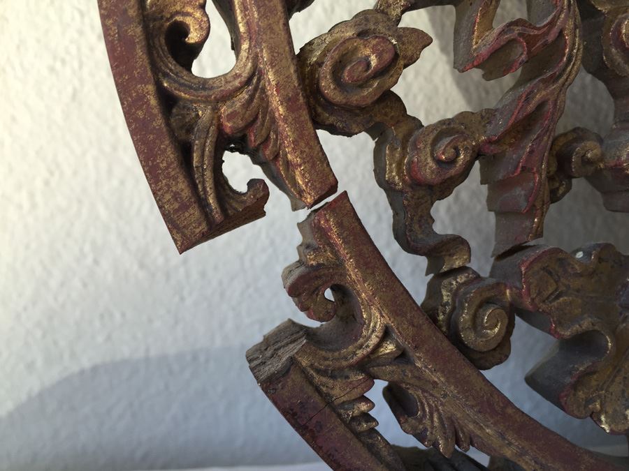 Antique Round Asian Wood Carving [Photo 6]