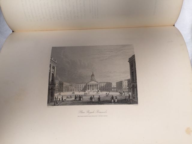 Large Pair Of Leather Bound Antique Books - Europe Illustrated - Its Picturesque Scenes & Places of Note - John Sherer First Series Volumes I & II [Photo 3]