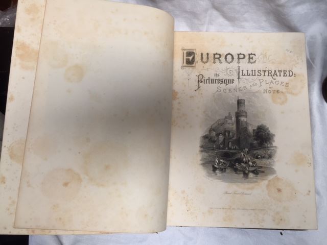Large Pair Of Leather Bound Antique Books - Europe Illustrated - Its Picturesque Scenes & Places of Note - John Sherer First Series Volumes I & II [Photo 2]