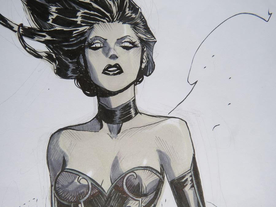 Dan Mora Lucifer From Boom Comics Hexed Original Painted Sketch [Photo 3]