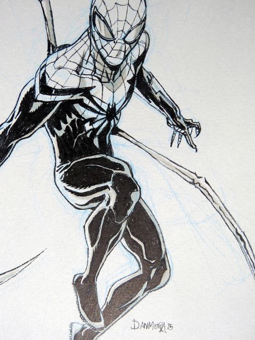 Dan Mora Superior Spiderman Original Marker Sketch