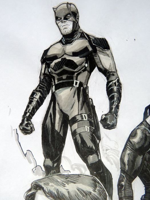 Dan Mora Daredevil Triple Character Daredevil Painted Sketch [Photo 2]