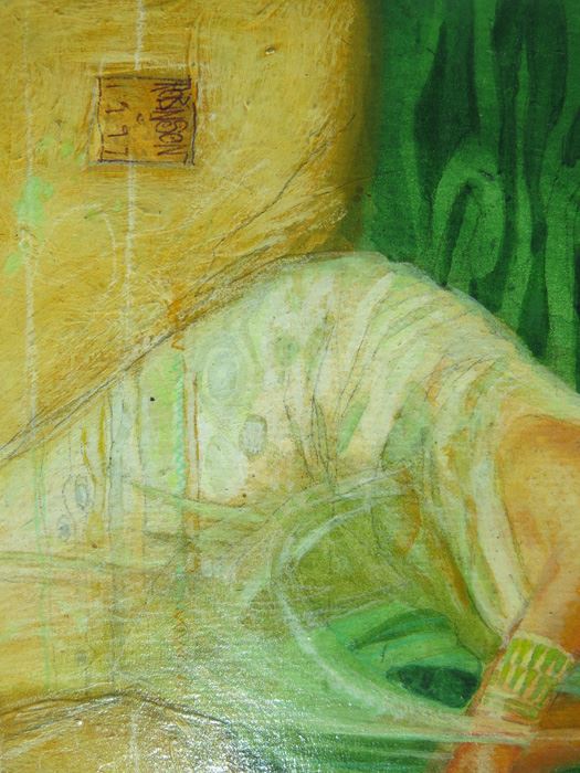 Andrew Robinson Rare Fine Art Oil Painting Of Woman And Fish [Photo 3]