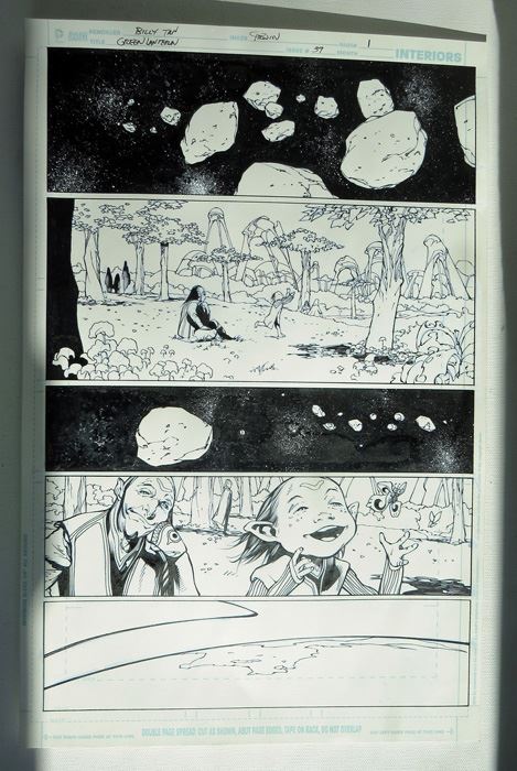 Billy Tan/Mark Irwin Two Pages Green Lantern #39 P.1 Original [Photo 1]