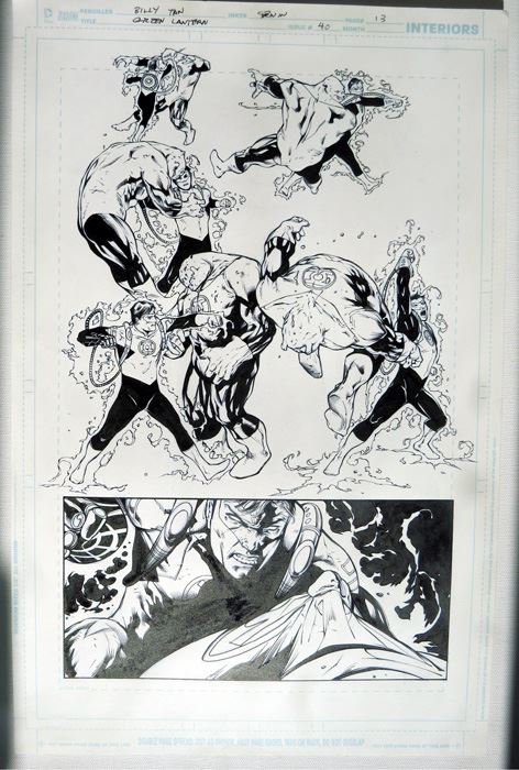 Billy Tan/Mark Irwin Green Lantern #40 P.13 Original [Photo 1]