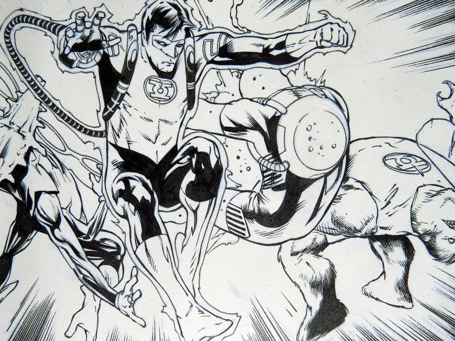 Billy Tan/Mark Irwin Green Lantern #40 P.17 Original [Photo 2]