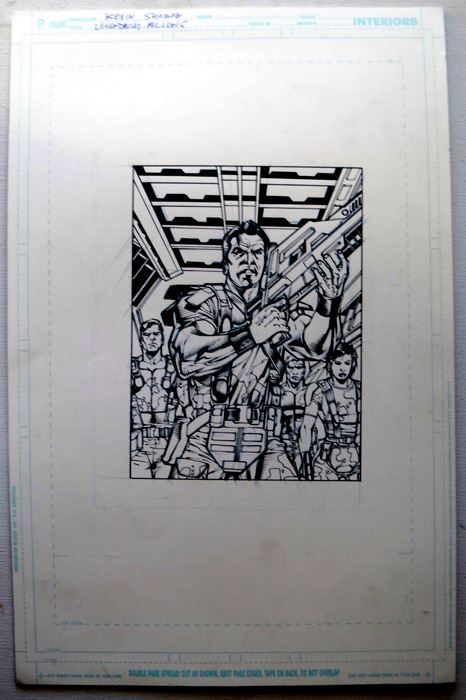 Reese Legendary Aliens Trading Card Marine Mark Irwin Original Art [Photo 1]