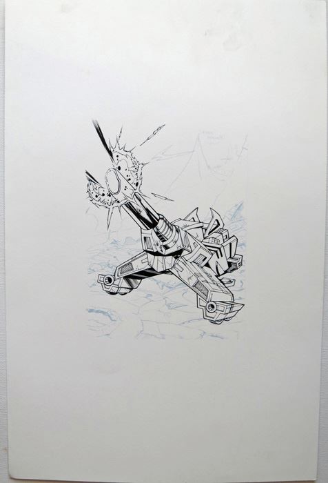 Transformers Decepticon Tank Childrens Book Mark Irwin Original Art [Photo 1]