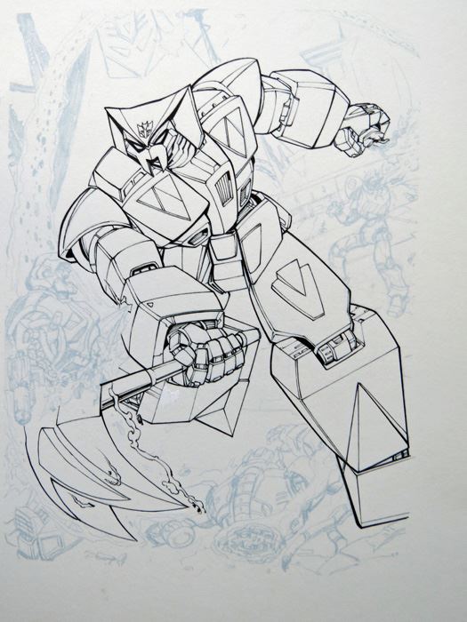 Transformers Decepticon Childrens Book Mark Irwin Original Art [Photo 2]
