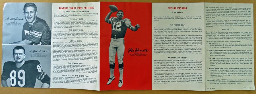 1965 Macgregor Football 'Pro Tips' Pamphlet [Photo 3]