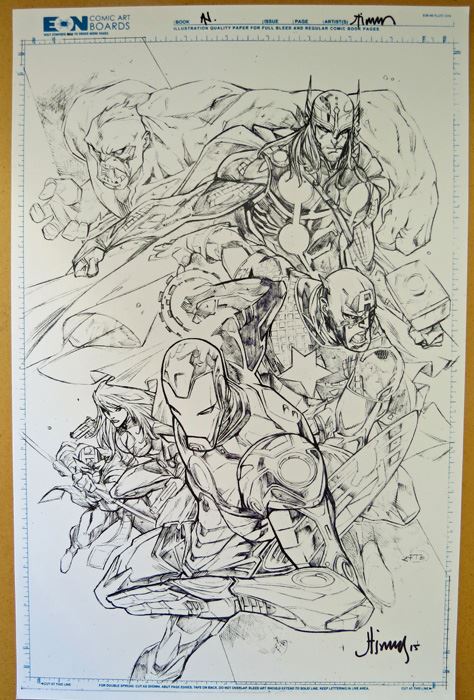 Avengers B&W Print Signed Print By John Timms