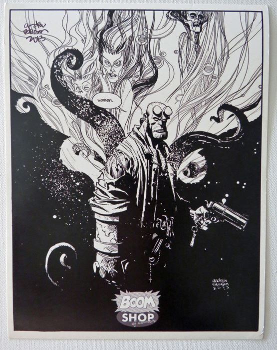 Hellboy Print Signed By Andrew Robinson
