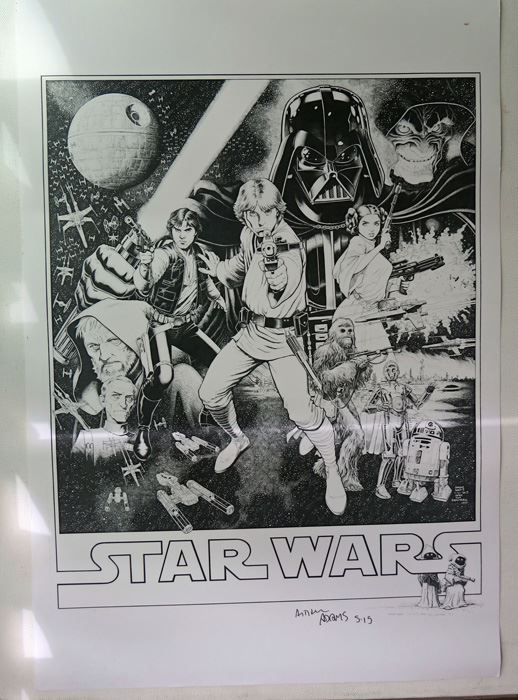 Large Star Wars Print Signed By Arthur Adams [Photo 1]