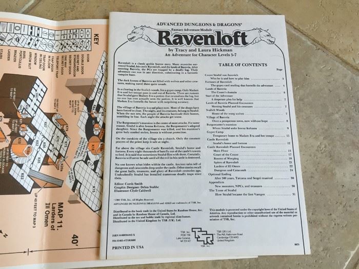 Ravenloft, I6 (Advanced Dungeons & Dragons Official Game Adventure #9075) 1983 TSR [Photo 5]