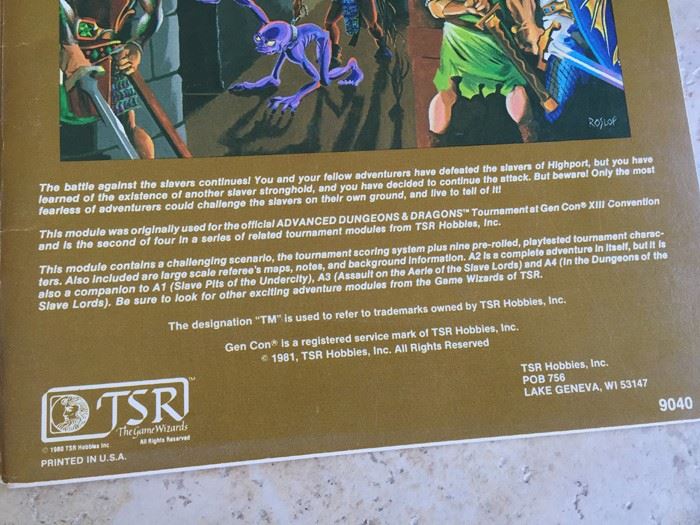 Secret Of The Slavers Stockade - Dungeon Module A2 1981 TSR [Photo 5]