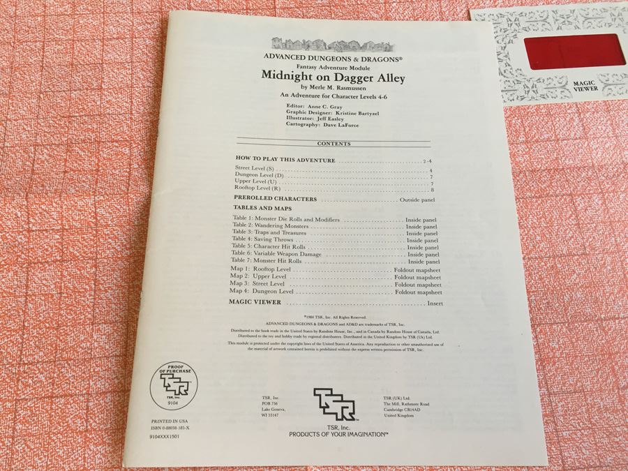 Midnight on Dagger Alley (Advanced Dungeons and Dragons Module MV1)  1984 TSR [Photo 14]