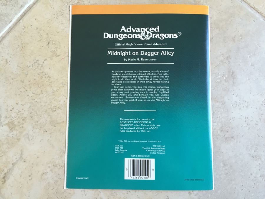 Midnight on Dagger Alley (Advanced Dungeons and Dragons Module MV1)  1984 TSR [Photo 19]