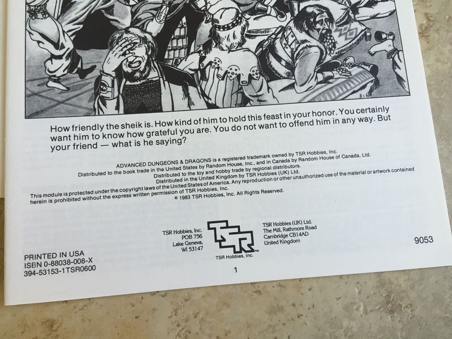 Oasis of the White Palm (Advanced Dungeons & Dragons Fantasy Adventure, Module I4 / Desert of Desolation Series, No. 9053) - 1983 TSR [Photo 12]