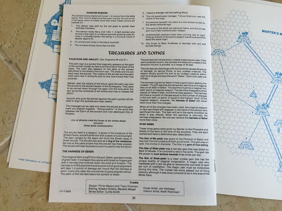 Oasis of the White Palm (Advanced Dungeons & Dragons Fantasy Adventure, Module I4 / Desert of Desolation Series, No. 9053) - 1983 TSR [Photo 17]