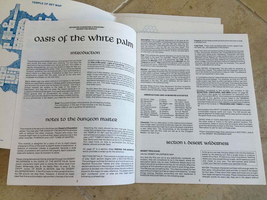 Oasis of the White Palm (Advanced Dungeons & Dragons Fantasy Adventure, Module I4 / Desert of Desolation Series, No. 9053) - 1983 TSR [Photo 15]