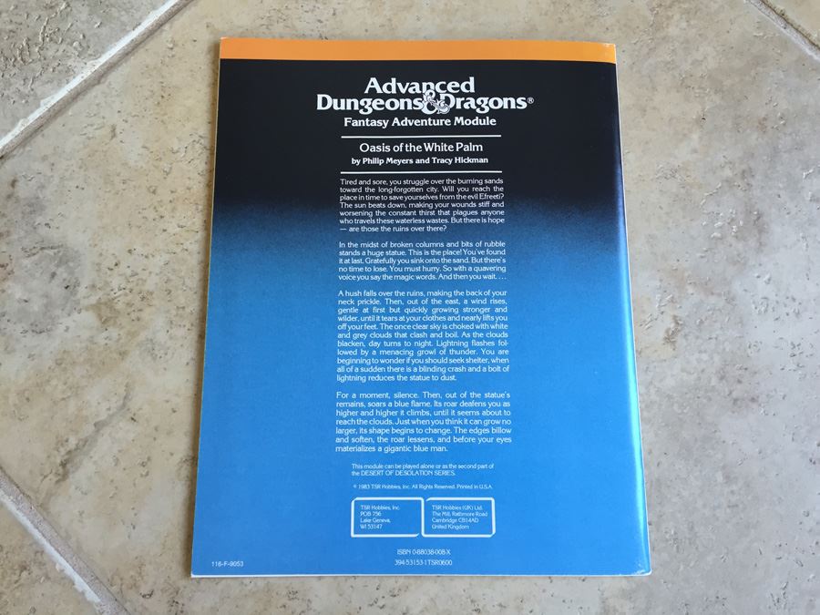 Oasis of the White Palm (Advanced Dungeons & Dragons Fantasy Adventure, Module I4 / Desert of Desolation Series, No. 9053) - 1983 TSR [Photo 18]