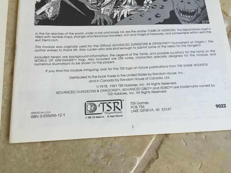 Tomb of Horrors (Advanced Dungeons & Dragons Module S1) 1978 TSR [Photo 9]