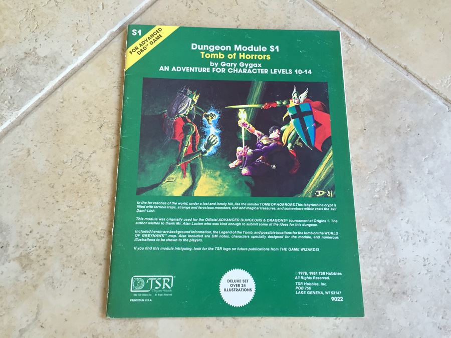 Tomb of Horrors (Advanced Dungeons & Dragons Module S1) 1978 TSR [Photo 1]