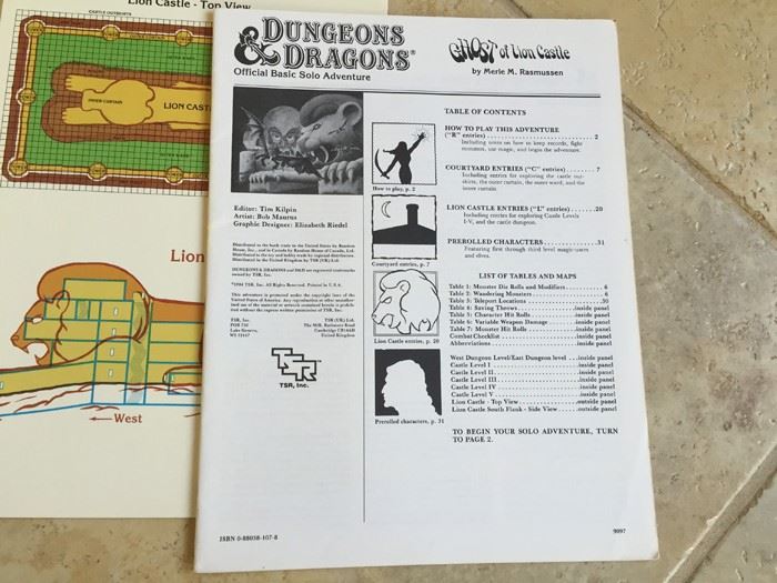 Ghost of Lion Castle (Dungeons & Dragons module BSOLO) 1984 TSR [Photo 6]