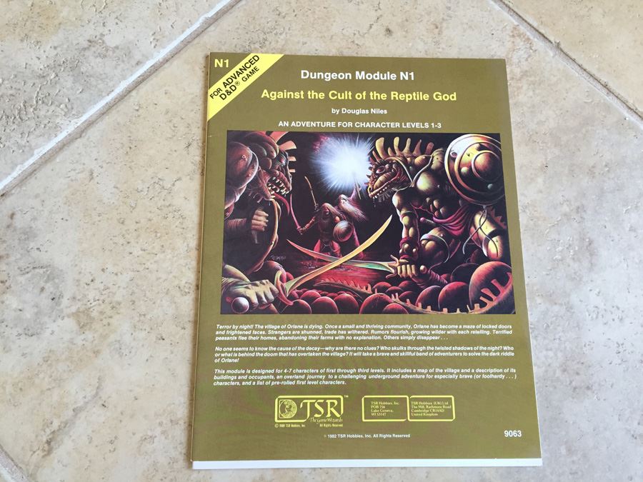 Against the Cult of the Reptile God: An Adventure for Character, Levels 1-3 (Advanced Dungeons & Dragons Module, No. N1) TSR 1983 [Photo 1]