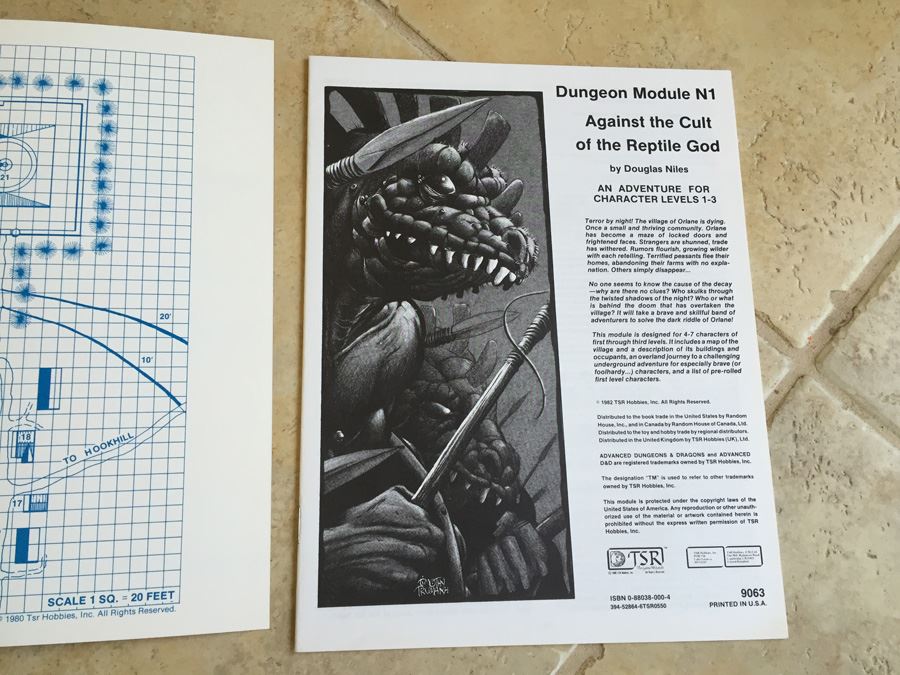 Against the Cult of the Reptile God: An Adventure for Character, Levels 1-3 (Advanced Dungeons & Dragons Module, No. N1) TSR 1983 [Photo 7]