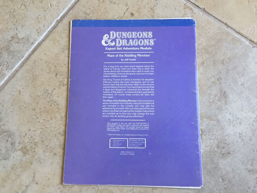 Maze of the Riddling Minotaur (Dungeons & Dragons Expert Set Adventure Module, No. M2) TSR 1983 [Photo 14]