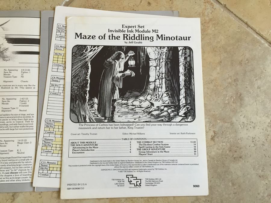 Maze of the Riddling Minotaur (Dungeons & Dragons Expert Set Adventure Module, No. M2) TSR 1983 [Photo 10]