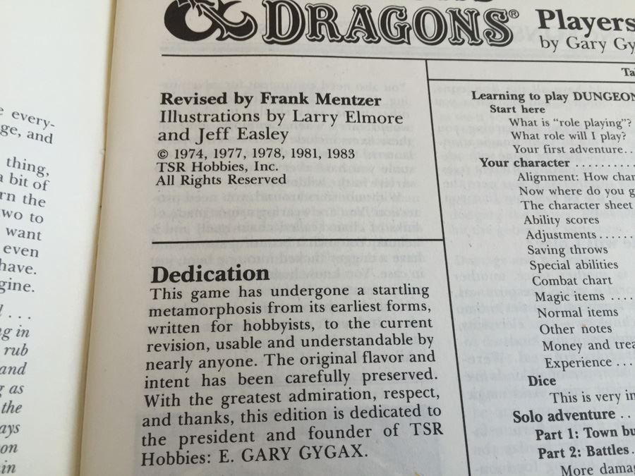 Dungeons & Dragons Players Manual TSR 1983 [Photo 7]