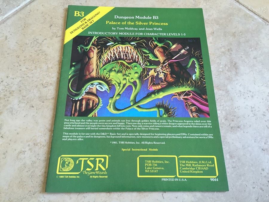 Palace of the Silver Princess: Dungeon & Dragons Module B3 TSR 1980