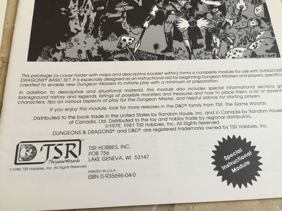 In Search of the Unknown (Dungeons & Dragons Module B1) (Dungeon module) TSR 1981 [Photo 9]