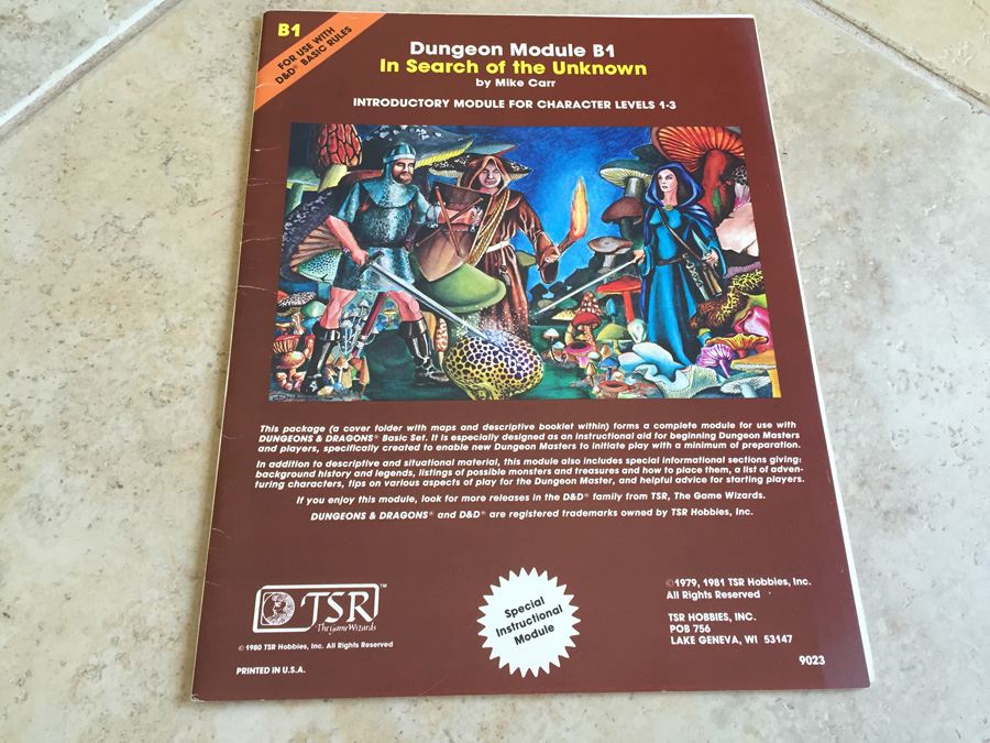 In Search of the Unknown (Dungeons & Dragons Module B1) (Dungeon module) TSR 1981